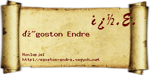 Ágoston Endre névjegykártya