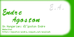 endre agoston business card